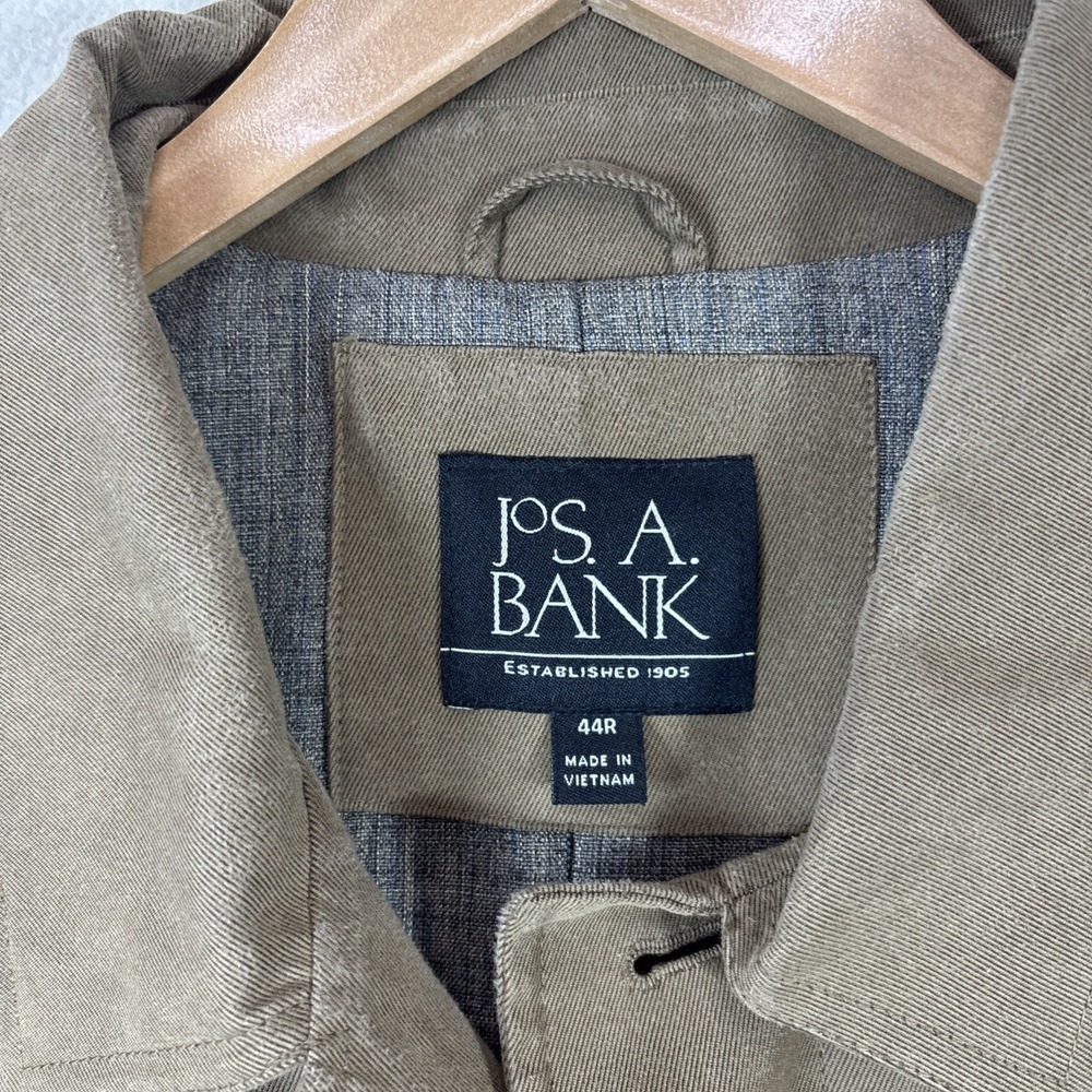 Jos. A. Bank Tan Overcoat Coat Size 44R Color Beige Lined 3 Button - Picture 13 of 13